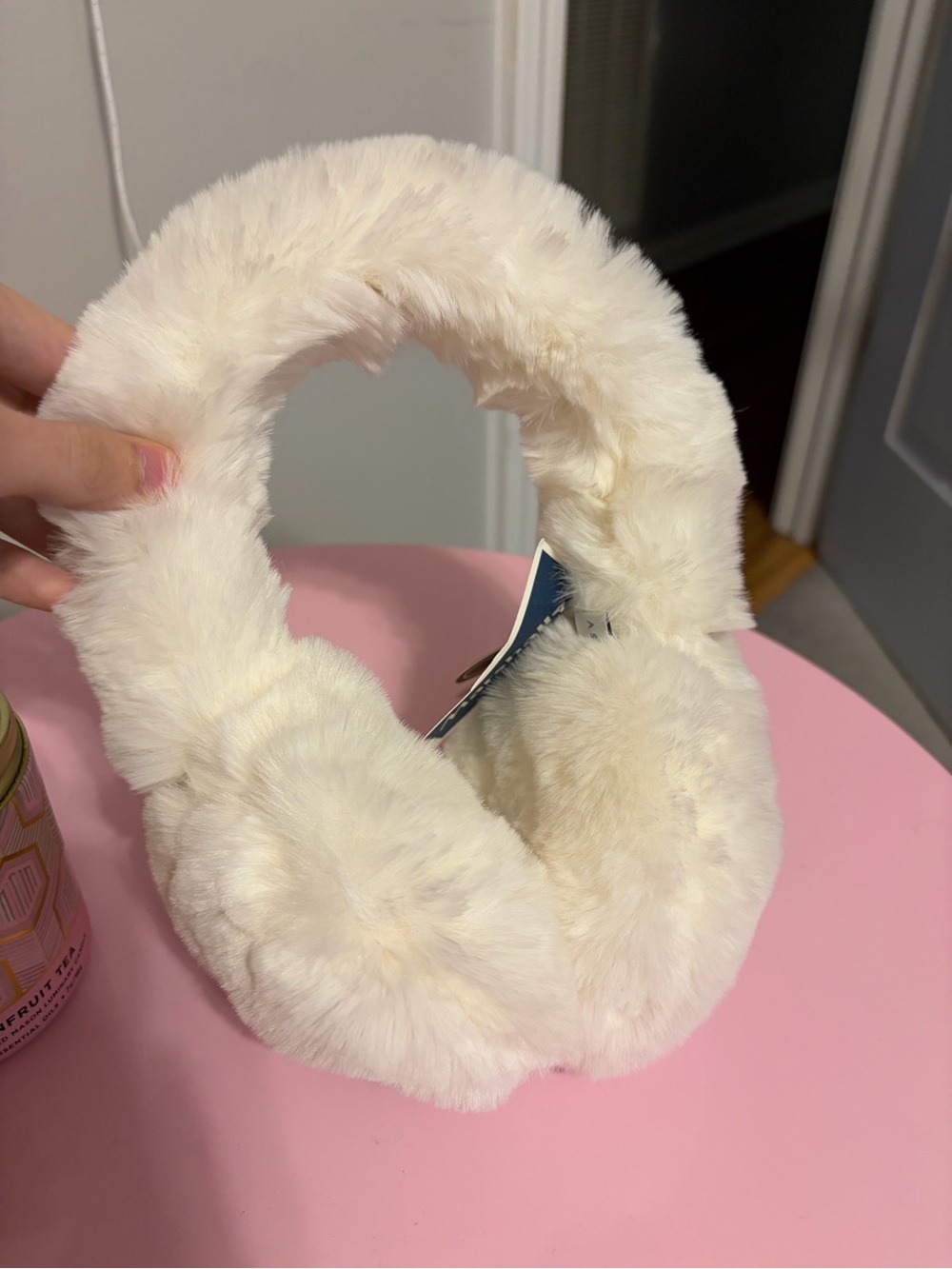 Marshalls Cream Faux Fur Earmuffs